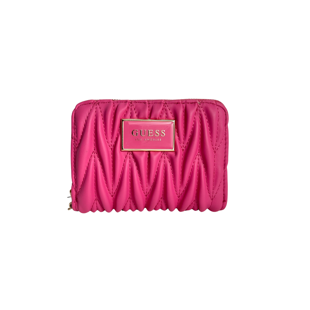Cartera Guess rosa fucsia.