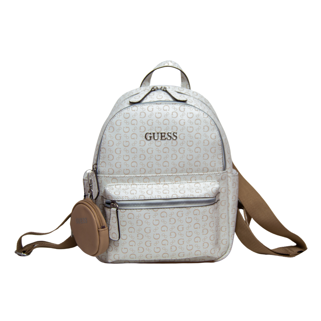 Mochila Guess blanco-beige.