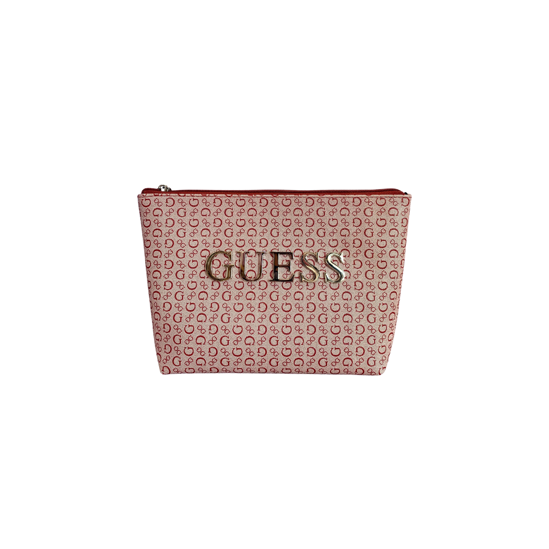 Cosmetiquera Guess beige.