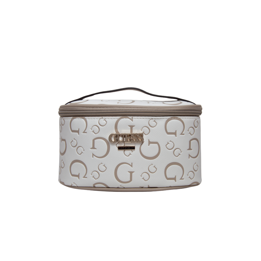 Cosmetiquera Guess beige.