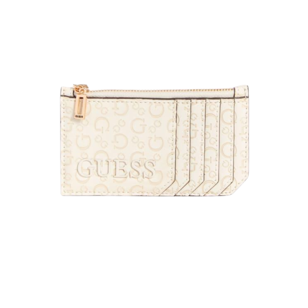 Tarjetero Guess blanco amarillento