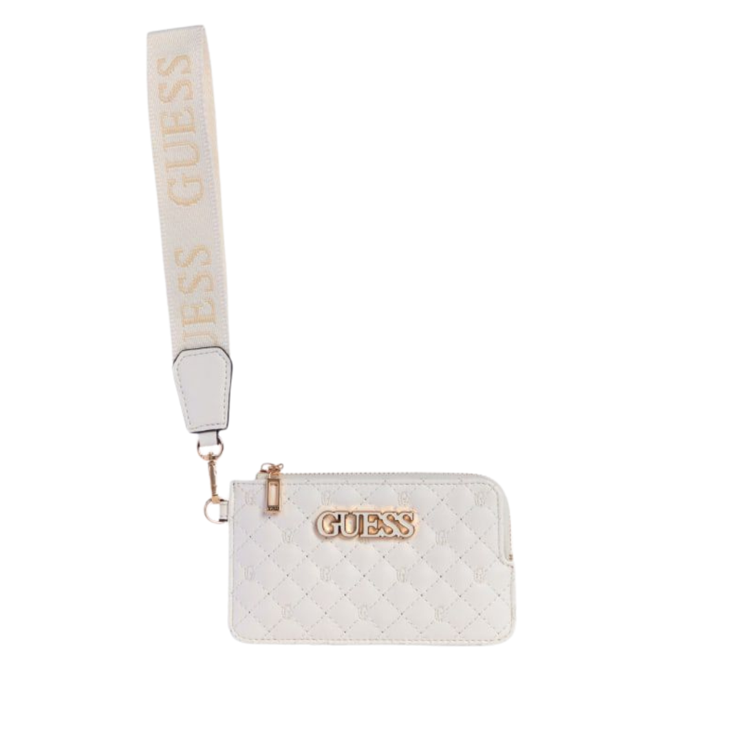 Tarjetero Guess blanco.