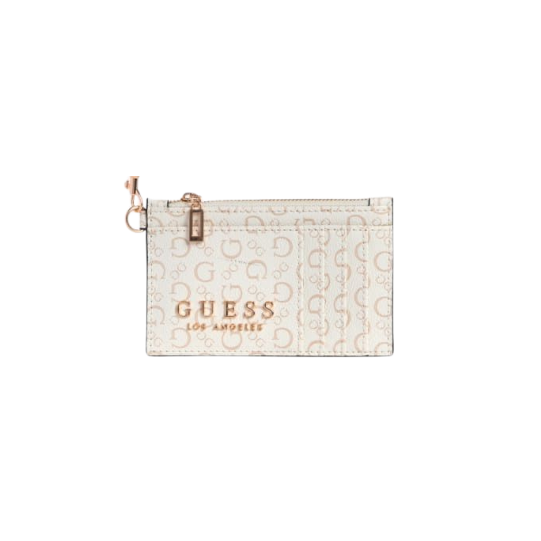 Tarjetero Guess blanco perla.