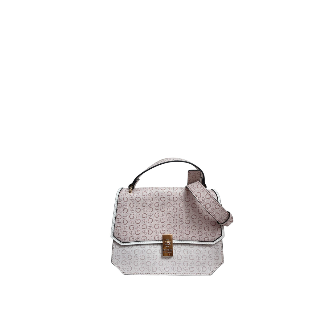 Bolso Guess blanco-cafe.