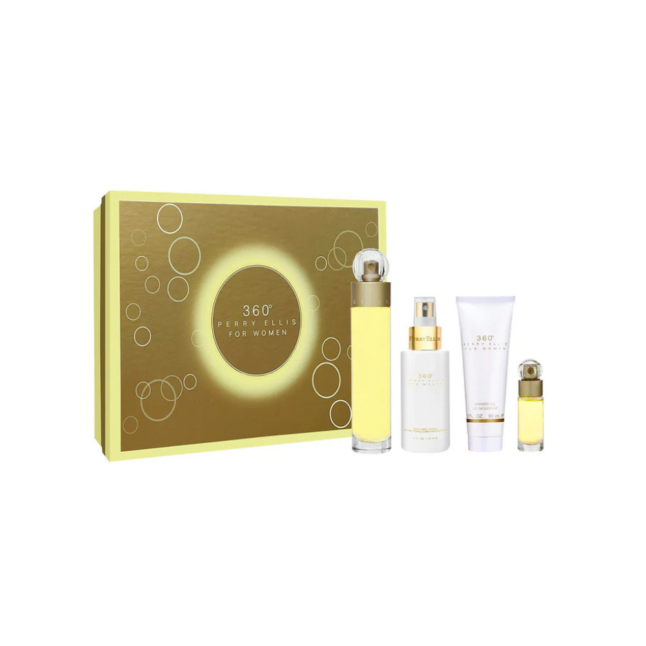Set perfume Perry Ellis 360 dorado 4pz 