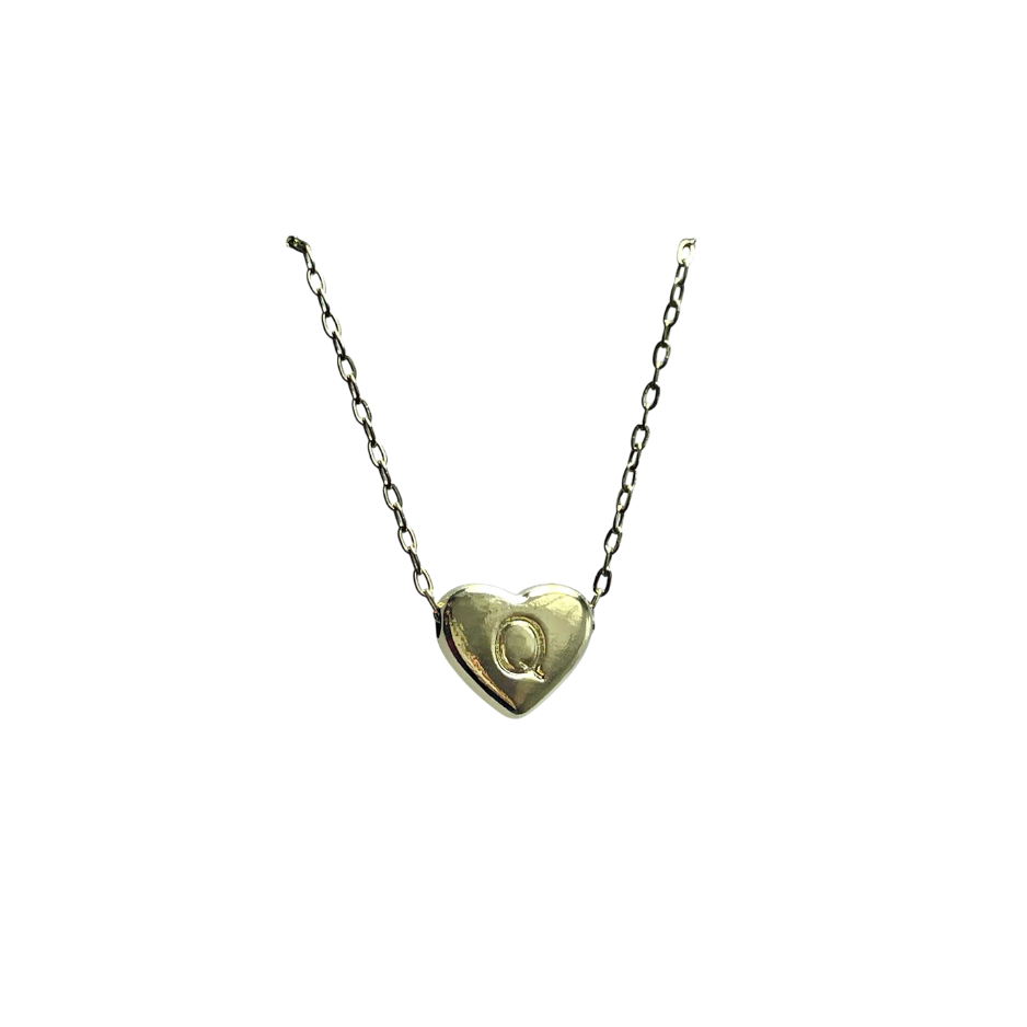 Inicial Q corazón dorado