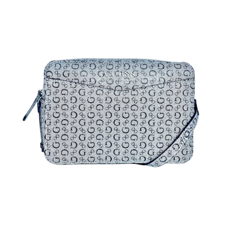 Bolso Guess crossbody Gris, estampado ne...