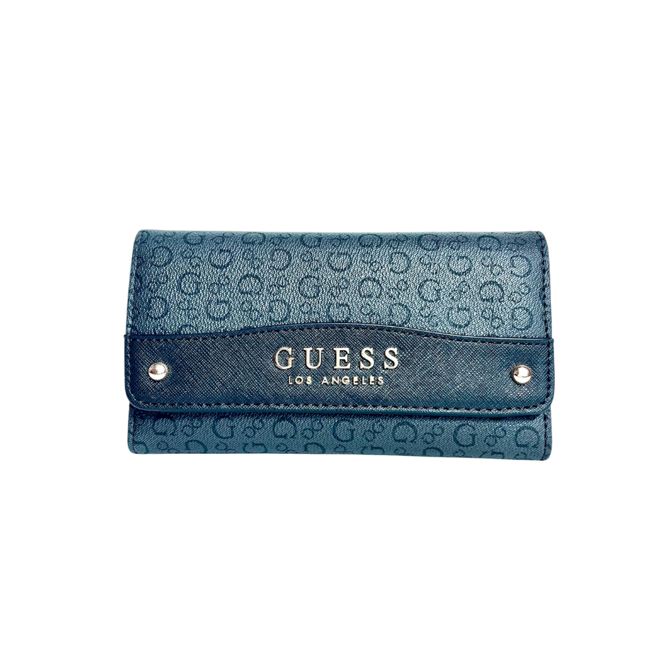 Cartera Guess Gris/Negra, con estampado ...