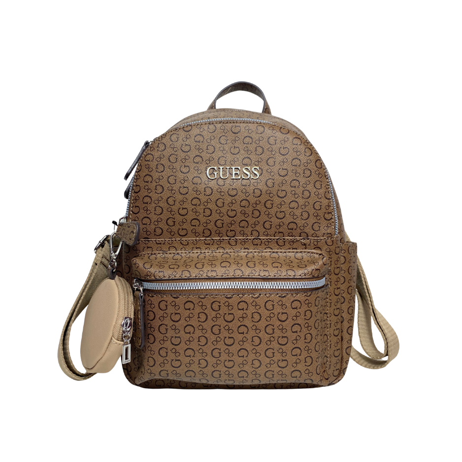 Mochila Guess Café, mini bolso, con est...
