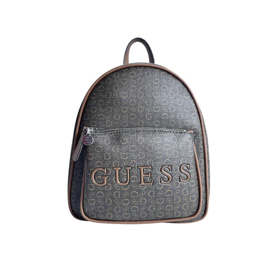 Mochila Guess Café, letras y estampado ...