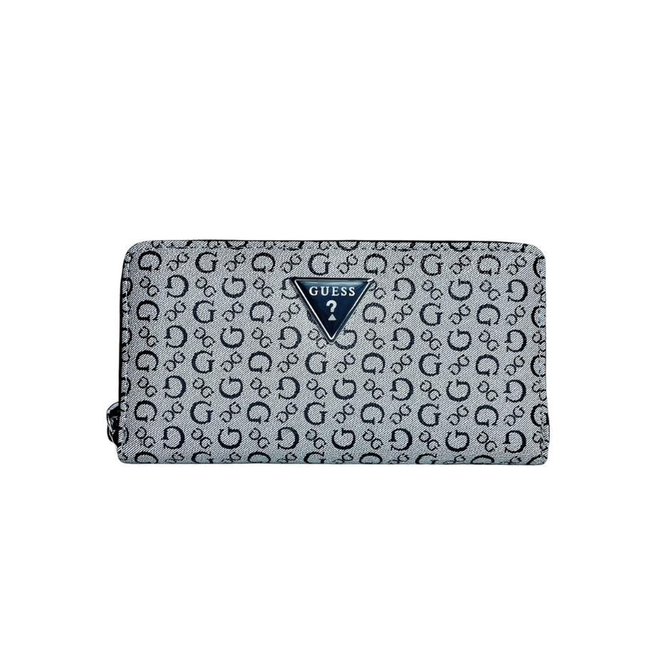 Cartera Guess Gris, estampado negro, con...